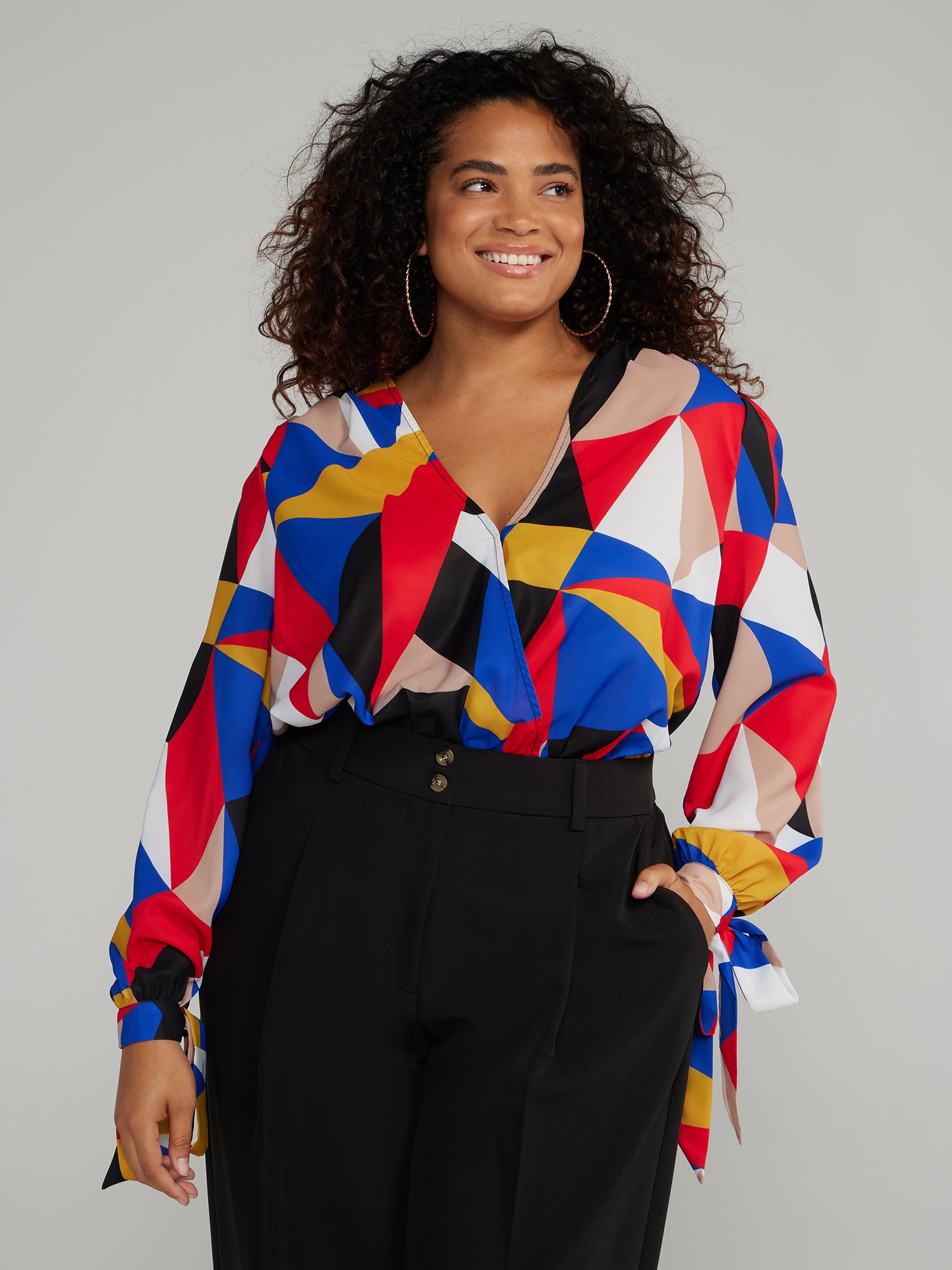 Surplice Neck Flounce Sleeve Bodysuit