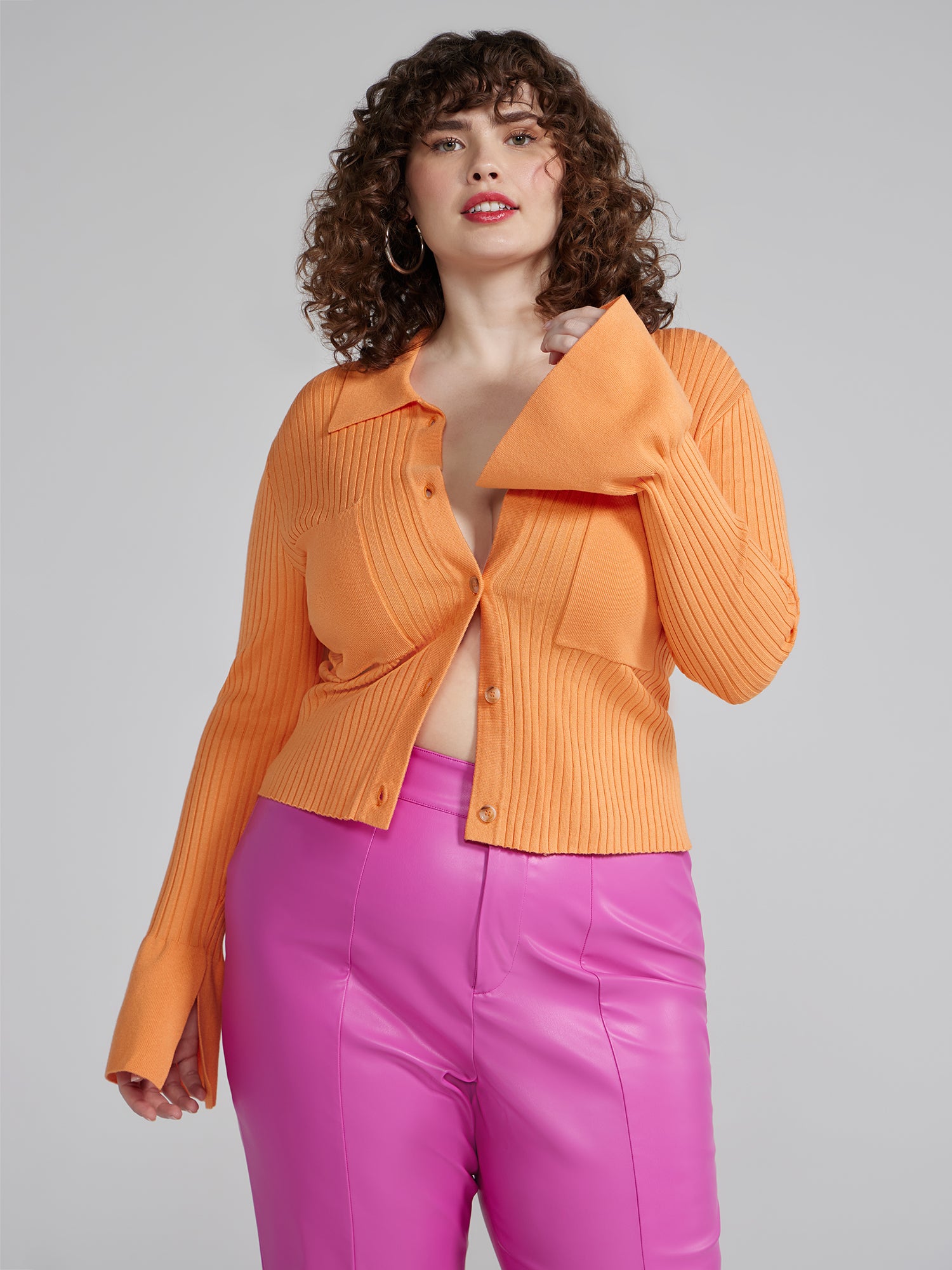 Jenisa ButtonDown Cropped Cardigan Fashion to Figure